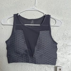 Fashion Nova, grey sports bra, size medium (mesh)